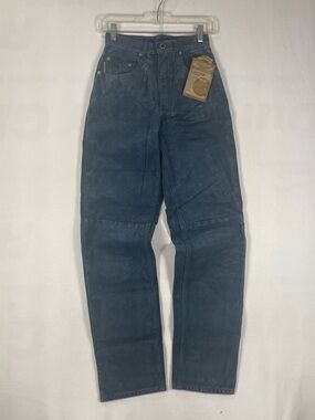 Skotts Suede Blue Leather Pants Washable Canada WOMEN Sz 2/24 Fit 24.5W/31.2L